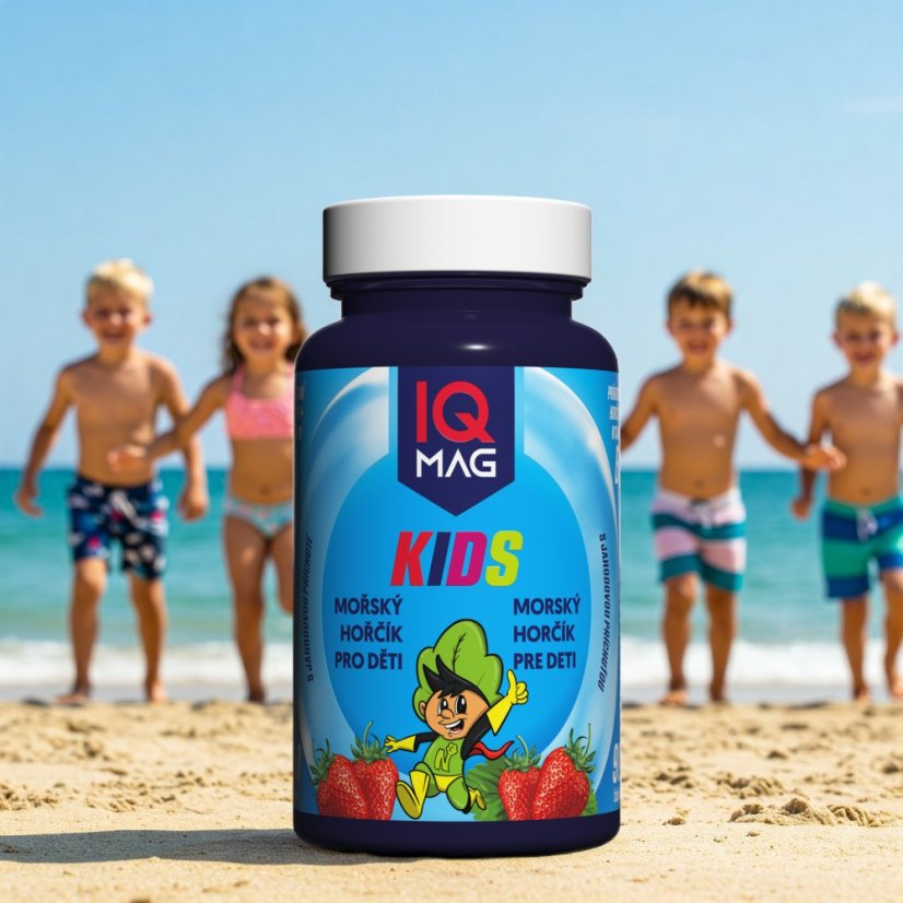 IQ Mag KIDS mořský hořčík pro děti s jahodovou příchutí 90 cps