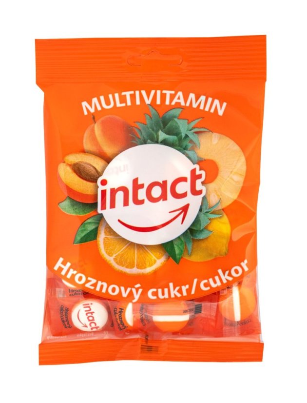 Intact hroznový cukr MULTIVITAMIN pastilky 75 g