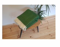 Vlněná deka se střapci – novozélandská vlna, 500 g/m2, zelená