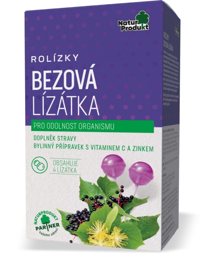 Naturprodukt Rolízky lízátka z černého bezu 4 ks – bylinná podpora imunity s vitaminem C a zinkem