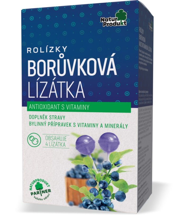 Borůvková lízátka multivitamin 4 ks