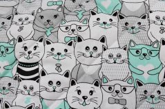 Dětský set z kašmírové vlny a bavlny – mátová koťátka