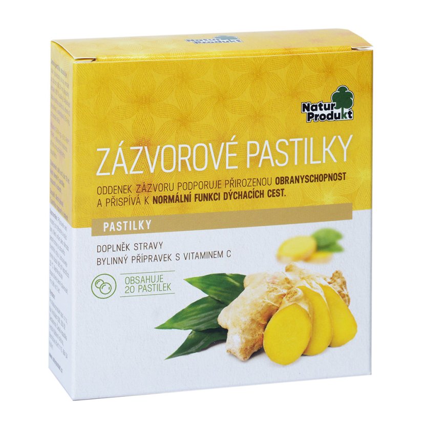 Naturprodukt Zázvorové pastilky 20 past