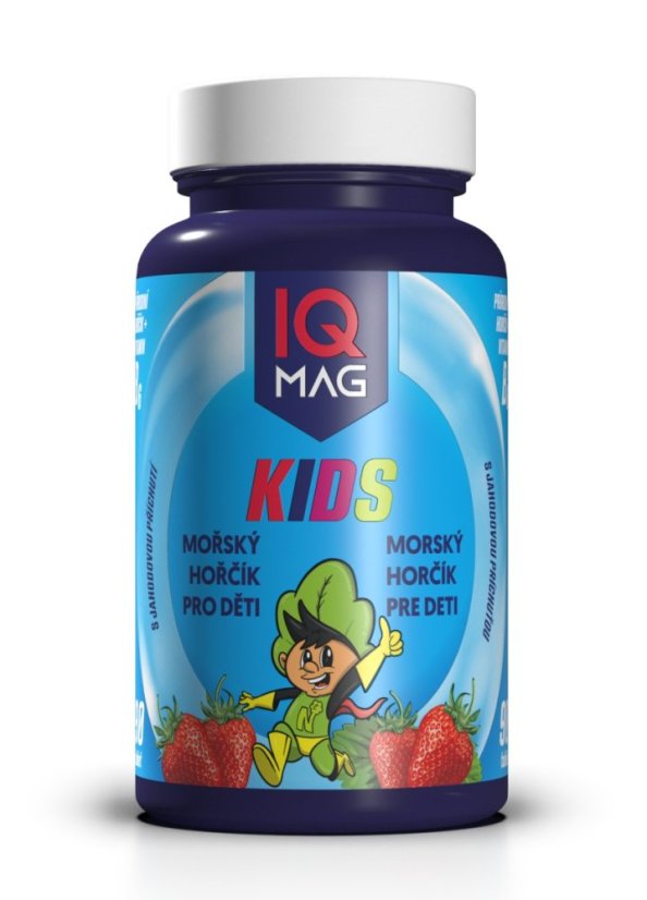 IQ Mag KIDS mořský hořčík pro děti s jahodovou příchutí 90 cps