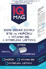 IQ Mag hořčík 375 mg + B6 + kys.listová kapsle 30 cps