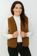 Dámská vlněná vesta – Merino + velbloudí vlna, tmavá
