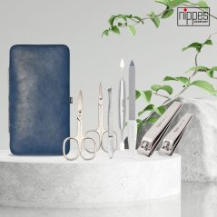 Manikura Solingen Vintage– luxusní 7 dílná manikúra v modrém pouzdře