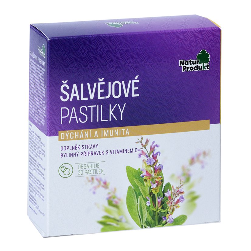 Naturprodukt Šalvějové pastilky 20 past