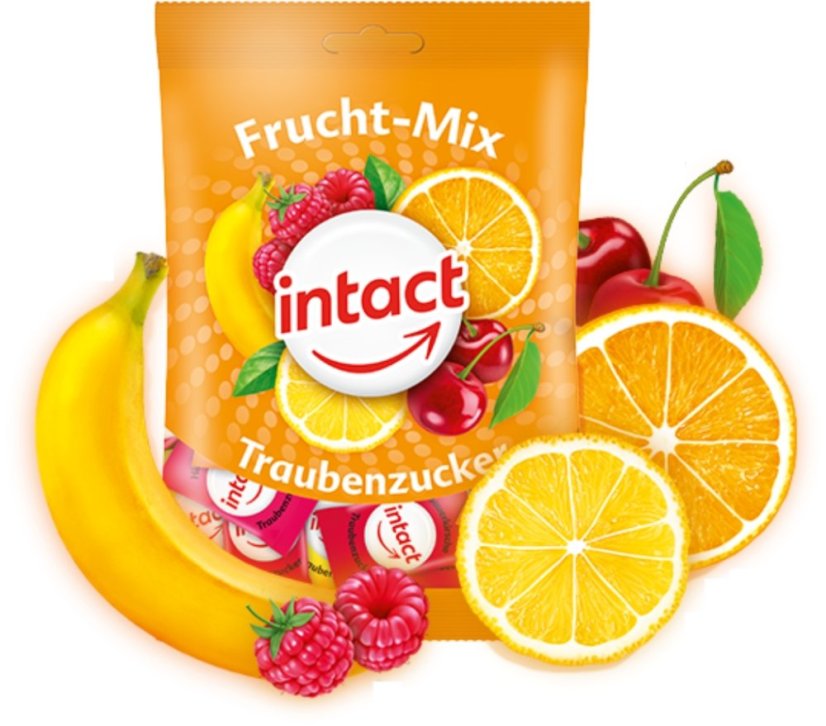 Intact sáček hroznový cukr OVOCNÝ MIX 75 g