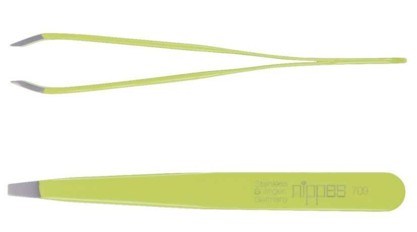 Pinzeta lomená, lakovaná, zelená nerez 9,50 cm NIPPES