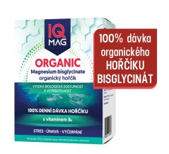IQ Mag ORGANIC Magnesium + B6 (organický horčík) 90 kapslí