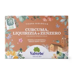 Valverbe BIO čaj Kurkuma, lékořice & zázvor 20 sáčků