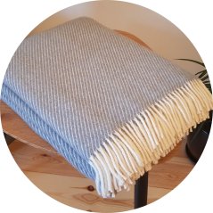 Vlněná deka se střapci – 100% vlna, 500 g/m2, šedá