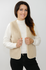 Dámská vlněná vesta – Merino + velbloudí vlna, světlá