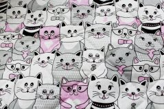 Dětský set z kašmíru a bavlny – růžová koťátka