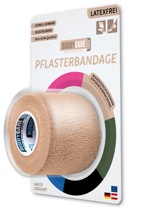Náplast BUDDYCARE 5cm x 4,5m pleťová 1 ks