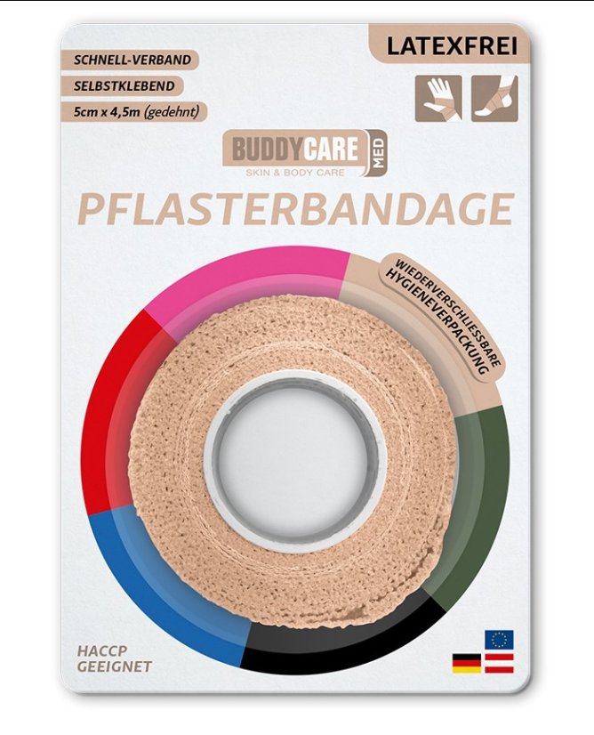 Náplast BUDDYCARE 5cm x 4,5m pleťová 1 ks