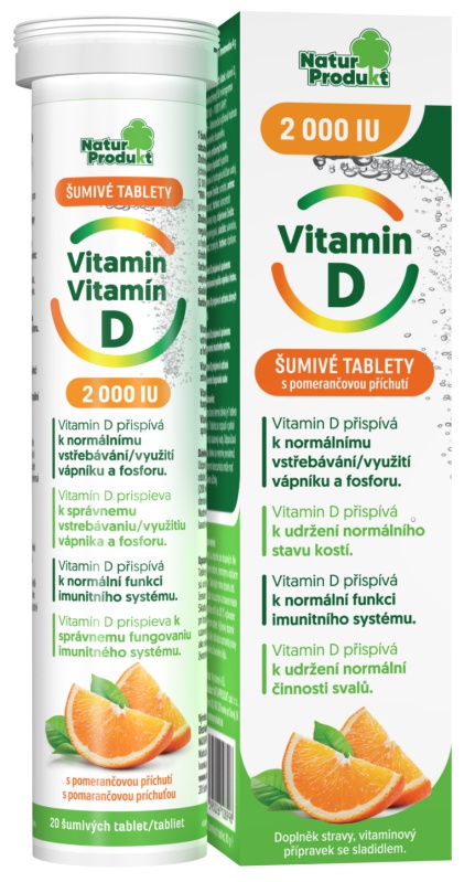 Naturprodukt Vitamin D 2000 IU šumivé tablety 20 tbl
