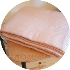 Vlněná deka se střapci – novozélandská vlna, 500 g/m2, růžová