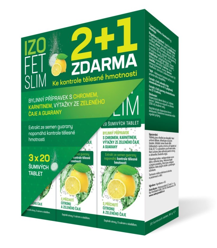 Naturprodukt Izofet Slim šumivé tablety 2+1 zdarma