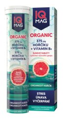 IQ Mag ORGANIC Magnesium+B6, organický hořčík šumivé tbl.