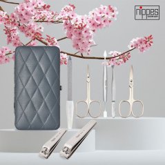 Manikura Solingen Vintage– luxusní 7 dílná manikúra v šedém pouzdře