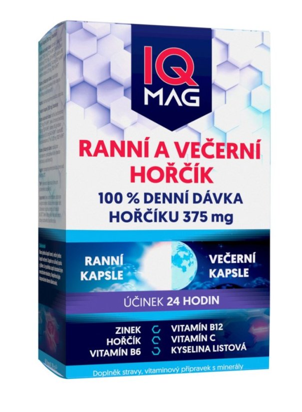 IQ Mag hořčík - ranní energie & noční klid (375 mg - 60 kapslí)