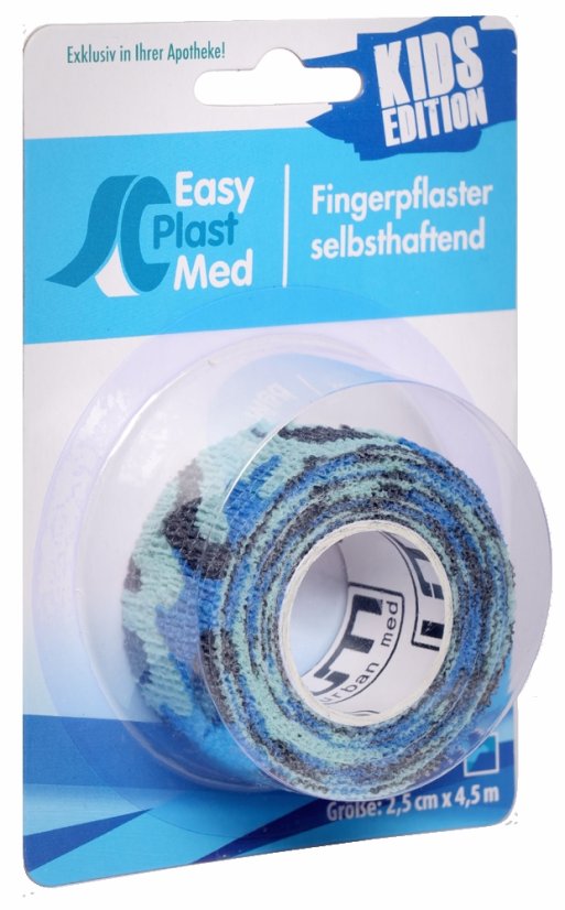 Náplast na prsty dětská elast. 2,5cm x 4,5m modrá 1 ks