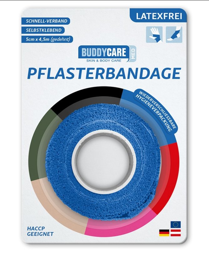 Náplast BUDDYCARE 5cm x 4,5m modrá 1 ks
