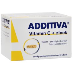 Vitamin C + zinek s postupným uvolňováním 80 ks Additiva