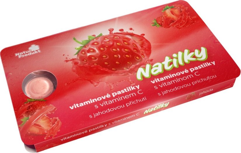 Natilky jahodové pastilky s vitaminem C Natilky jahodové pastilky s vitaminem C