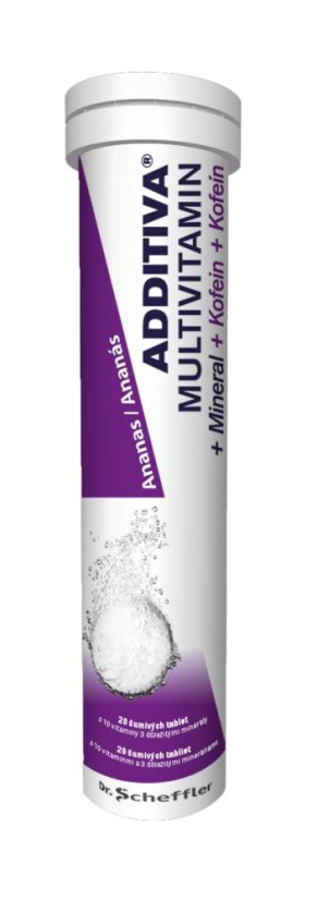 Multivitamin + Mineral + Kofein ANANAS šum. tablety 20 ks Multivitamin + Mineral + Kofein ANANAS šum. tablety 20 ks