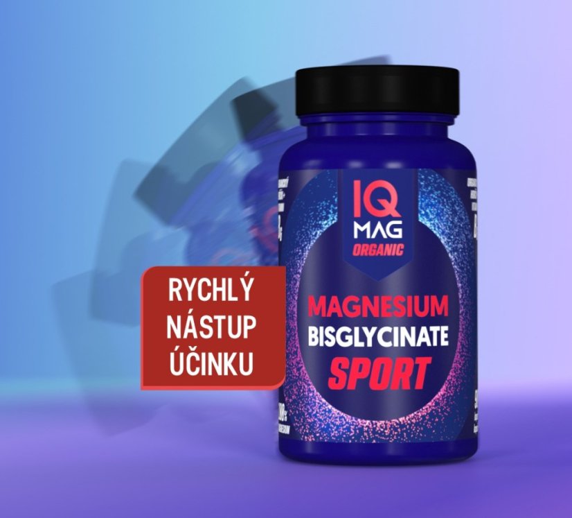 IQ Mag SPORT organický hořčík bisglycinát + B6 90 tob
